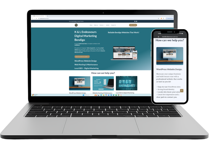 Picture of a Bendigo Local Business website created by kandlendeavours.com.au